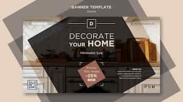 PSD gratuito modello di banner di vendita home deco