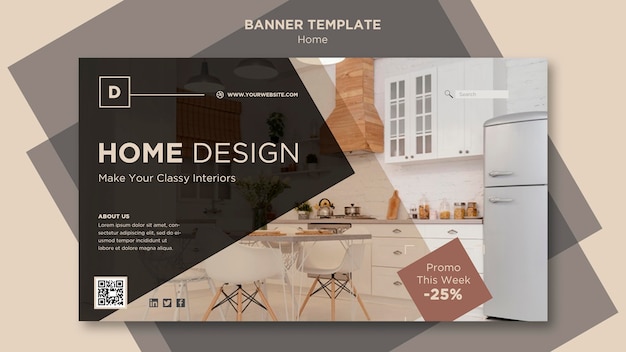 Free PSD home deco sales banner template