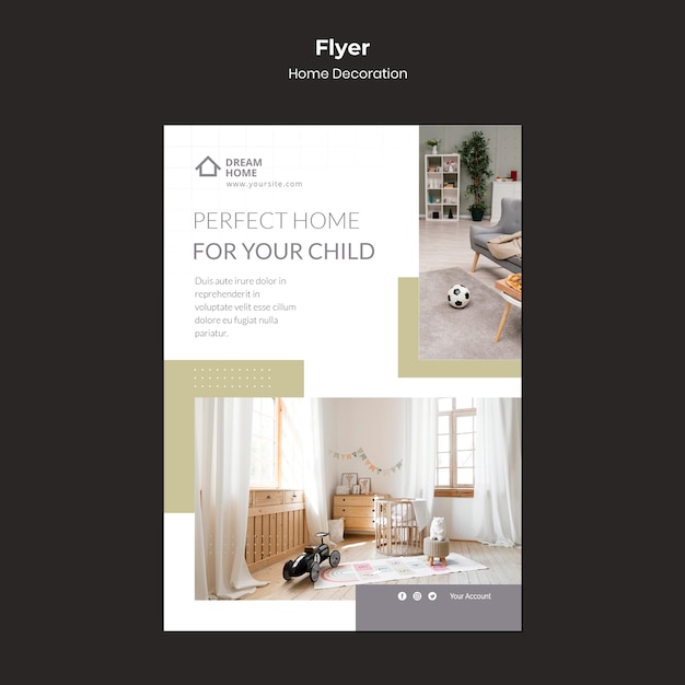 無料PSD 家の装飾の印刷テンプレート