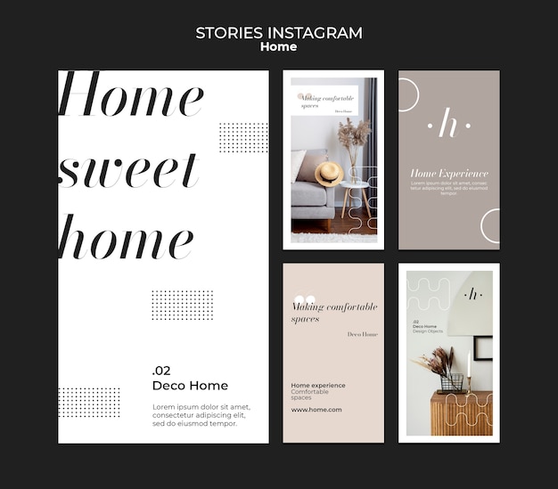 PSD gratuito storie di design per la casa su instagram