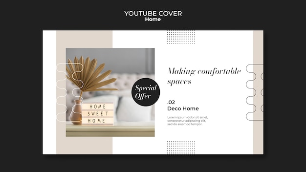 PSD gratuito home design copertina di youtube