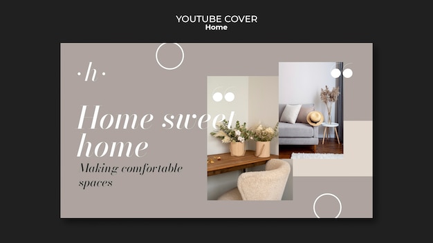 PSD gratuito home design copertina di youtube