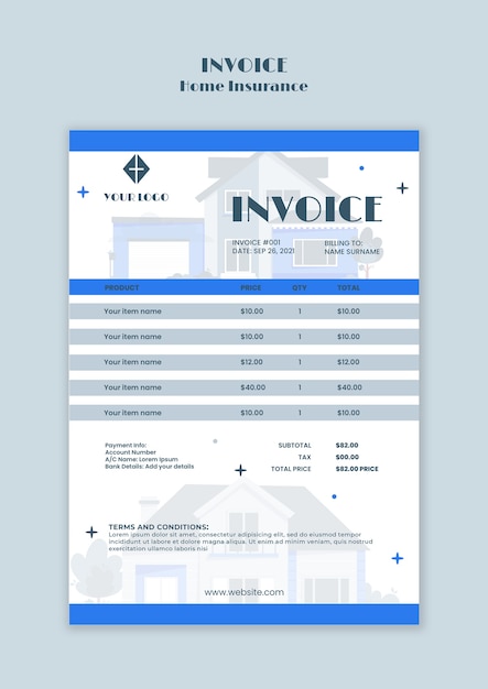 無料PSD 住宅保険のテンプレート設計