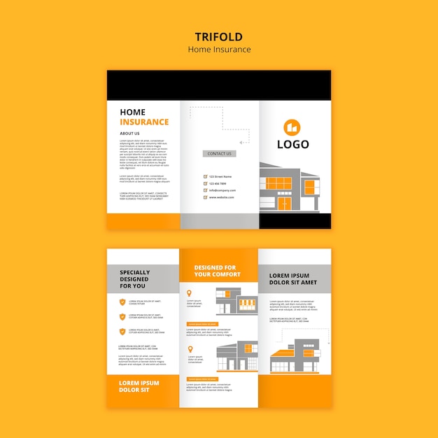 Free PSD home insurance template design