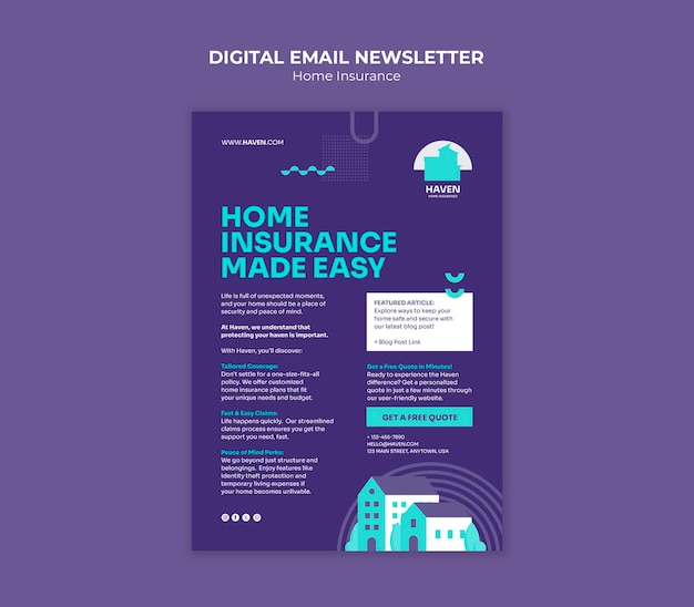 Home insurance template design