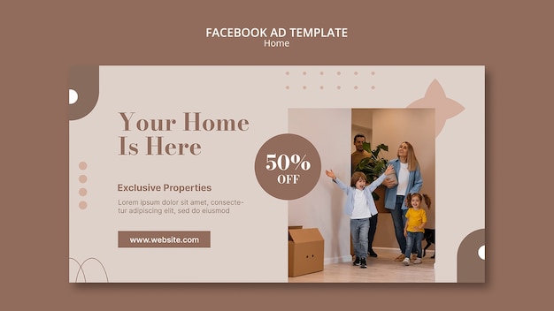 Free PSD home interior design facebook template