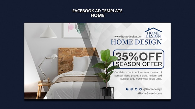 PSD gratuito modello di facebook per l'interior design della casa