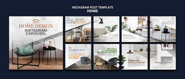 PSD gratuito post di instagram di interior design per la casa