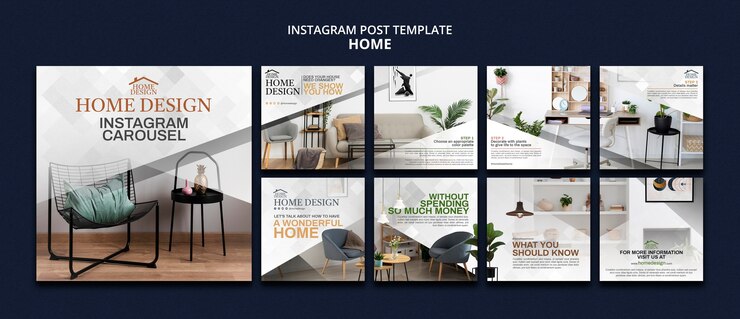 Free PSD home interior design instagram posts