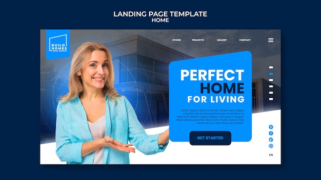 Home interior landing page template