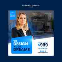 Free PSD home interior square flyer template