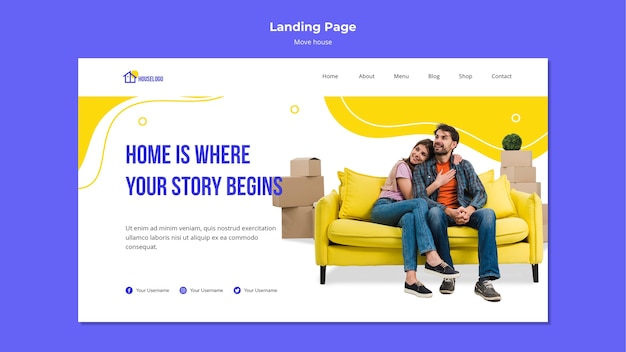 Free PSD home is where the story begins landing page