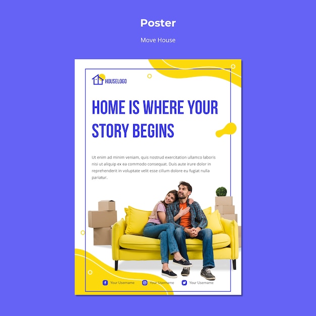 Free PSD home is where the story begins poster