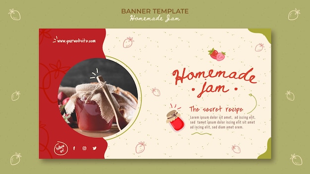 Free PSD homemade jam banner template