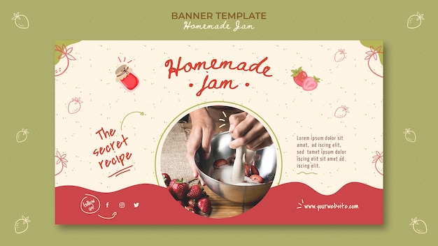 Free PSD homemade jam banner template