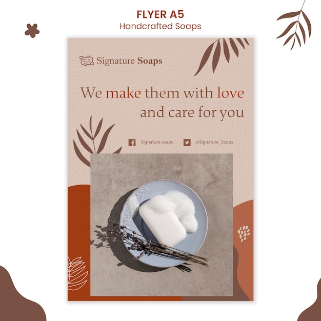 Free PSD homemade soap poster template