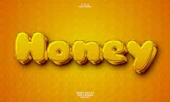 Free PSD honey 3d editable text effect