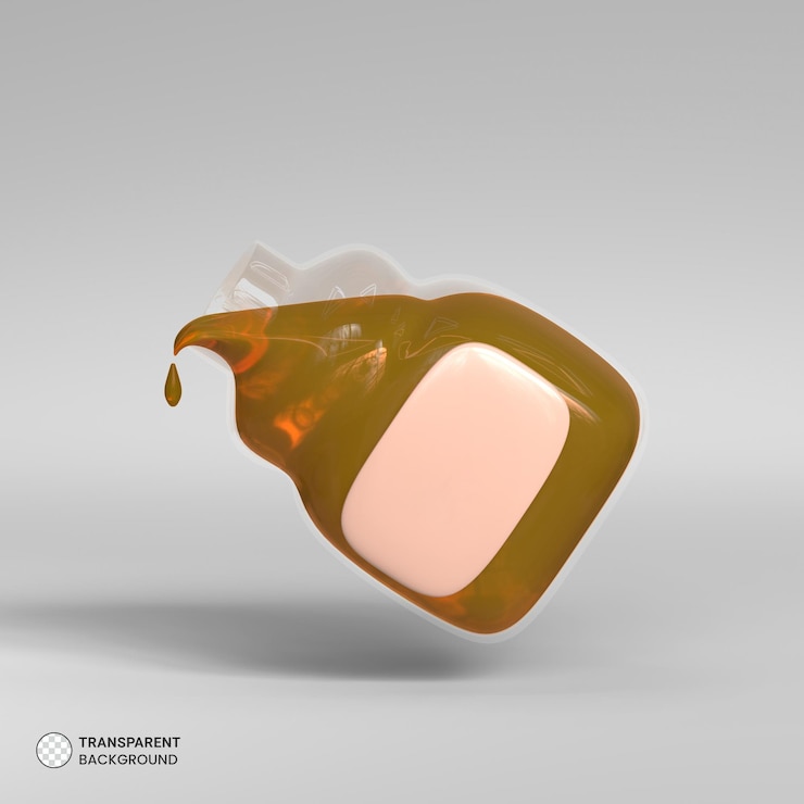 Free PSD honey bottle breakfast item icon isolated 3d render illustration