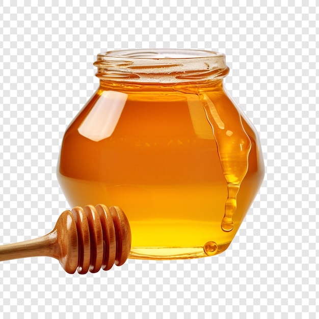 無料PSD 透明な背景に隔離された蜂蜜のボトル