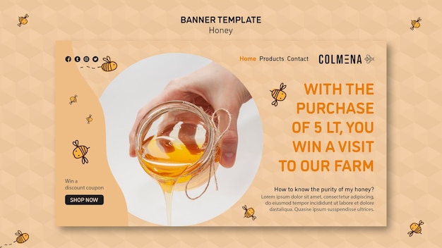 Honey shop banner template