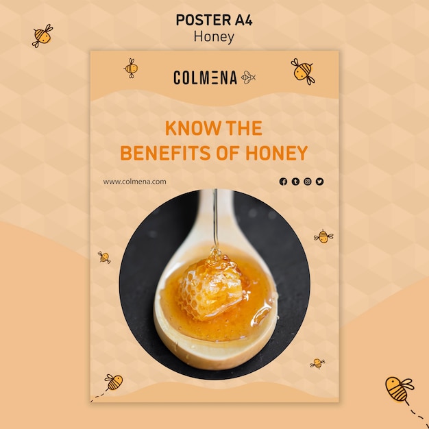 Honey shop template poster