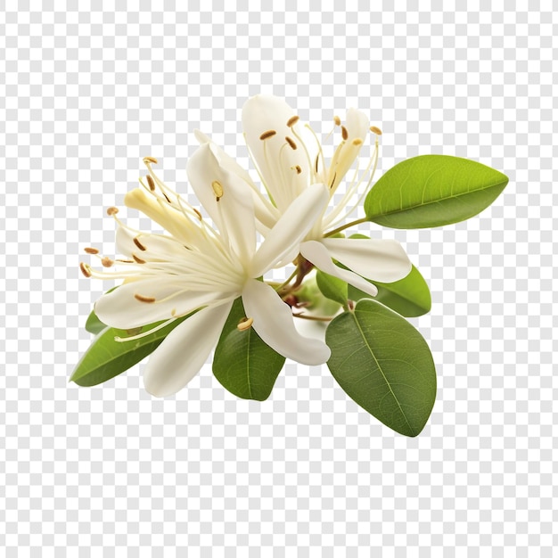 Free PSD honeysuckle flower isolated on transparent background