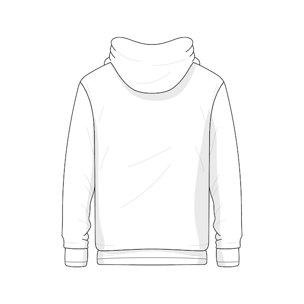 무료 PSD hoodie line art illustration