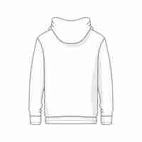 무료 PSD hoodie line art illustration