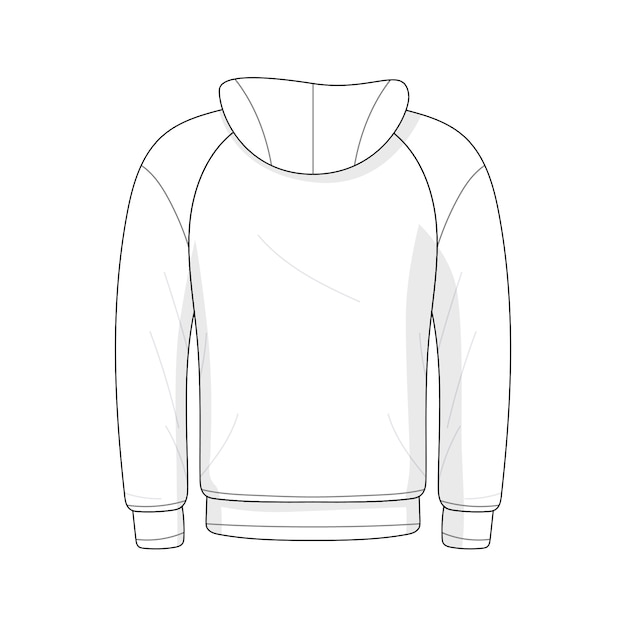 무료 PSD hoodie line art illustration