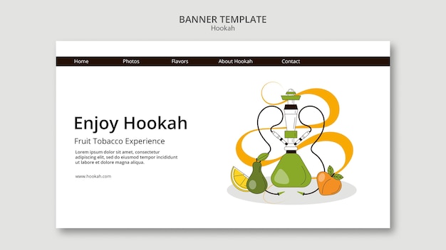 Free PSD hookah flavors landing page template