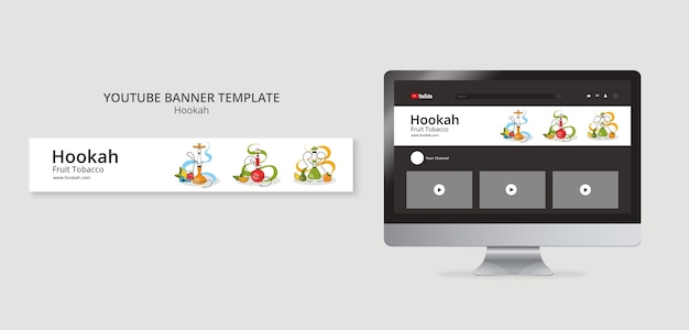 Hookah flavors youtube banner template