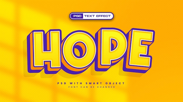 Hope Cartoon Style 3D Bold Text Effect