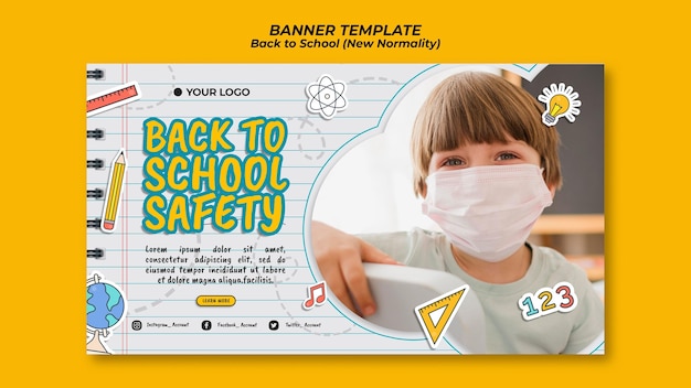 Horizontal banner for back to school season