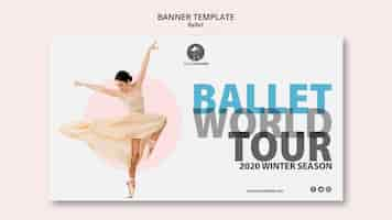 PSD gratuito banner orizzontale per performance di balletto