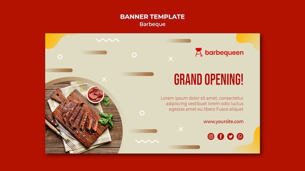 Banner orizzontale per ristorante barbecue