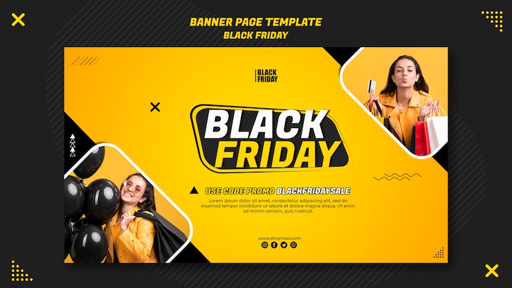 Free PSD horizontal banner for black friday clearance