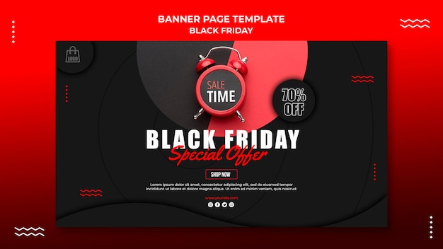 Horizontal banner for black friday sale