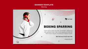 Free PSD horizontal banner for boxing training