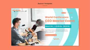 PSD gratuito banner orizzontale per conferenza evento ceo master