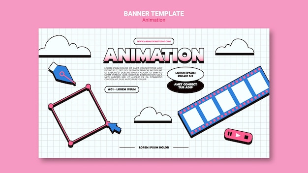 Free PSD horizontal banner for computer animation