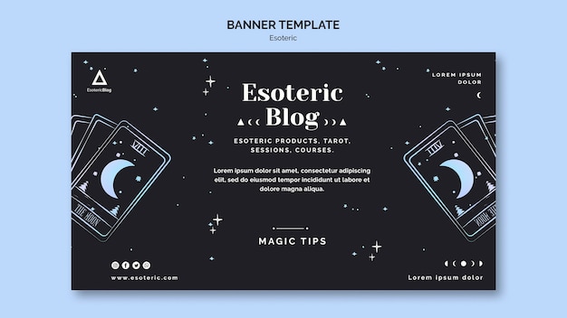 Free PSD horizontal banner for esoteric blog