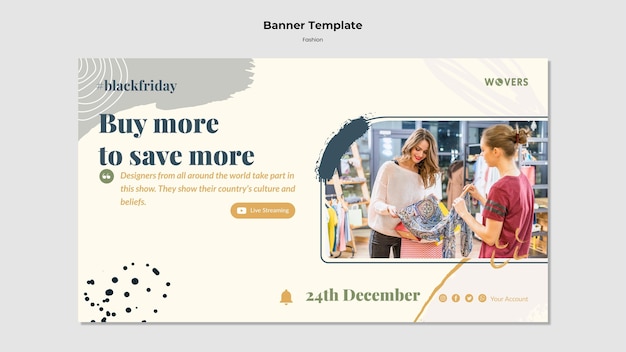 Free PSD horizontal banner for fashion sales