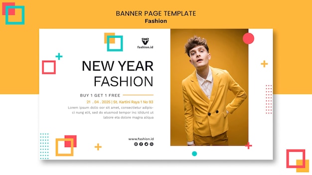 무료 PSD 남성 모델 패션 가로 배너