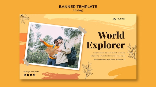 無料PSD ハイキング用横バナー