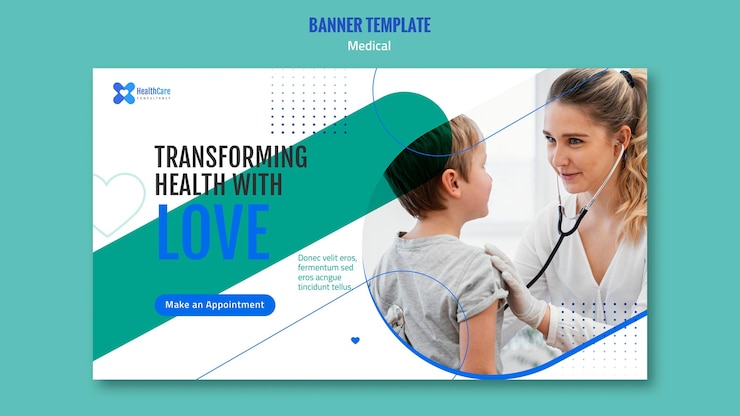 Free PSD horizontal banner for healthcare