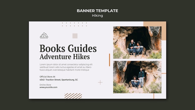 Free PSD horizontal banner for hiking in nature