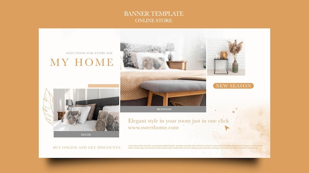 Free PSD horizontal banner for home furniture online shop