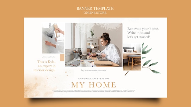 Horizontal banner for home furniture online shop