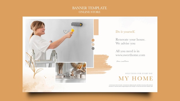 Horizontal banner for home furniture online shop