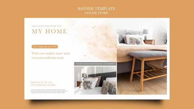 Free PSD horizontal banner for home furniture online shop